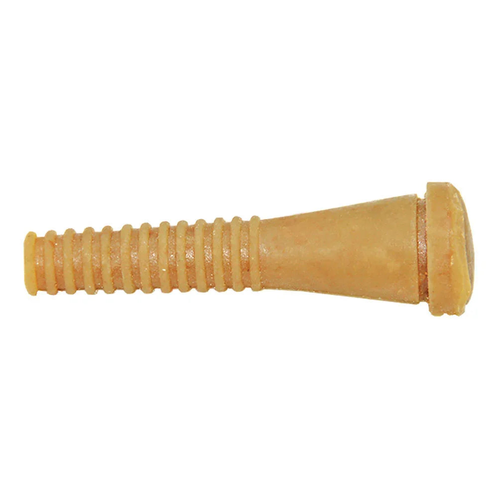 Poultry plucker fingers in a light tan color, featuring a textured grip and tapered shape, designed for efficient feather removal