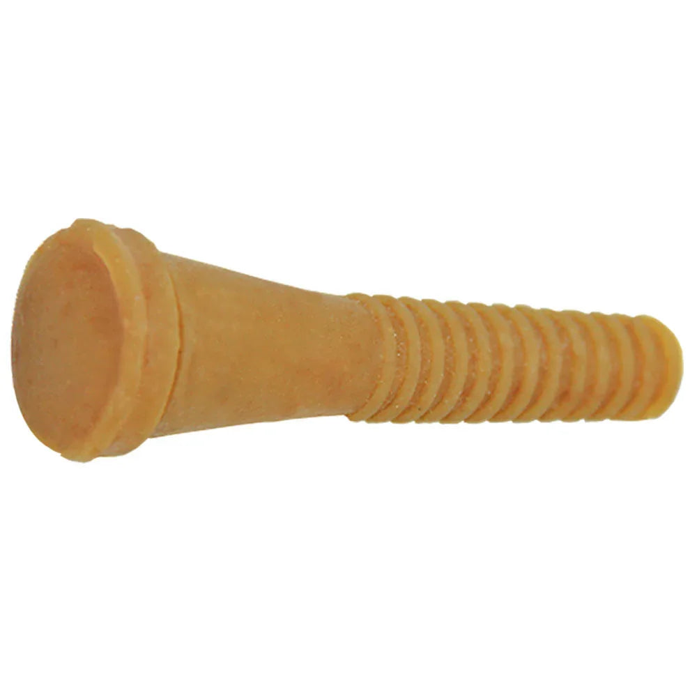 Flexible poultry plucker fingers in a light orange hue, featuring a tapered shape and textured grip for efficient feather removal