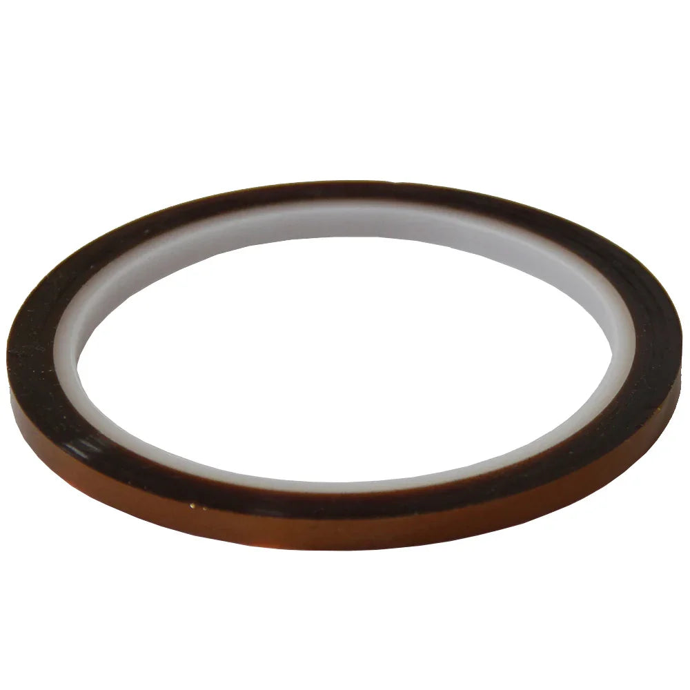 Heat resistant tape with a glossy brown exterior and white inner layer, designed for high-temperature applications and secure adhesion