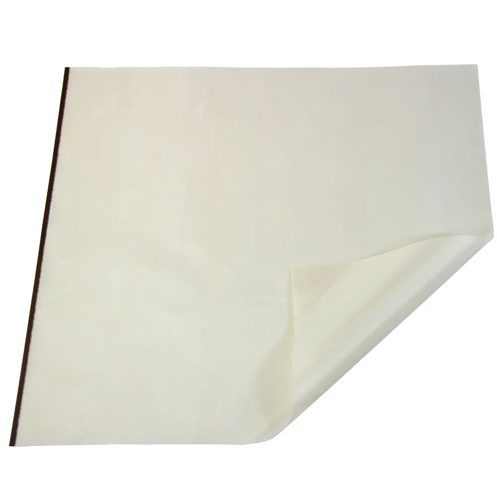 Heat-resistant PTFE sheet for sublimation and vinyl heat presses, 48cm x 58cm, smooth texture with a light beige color