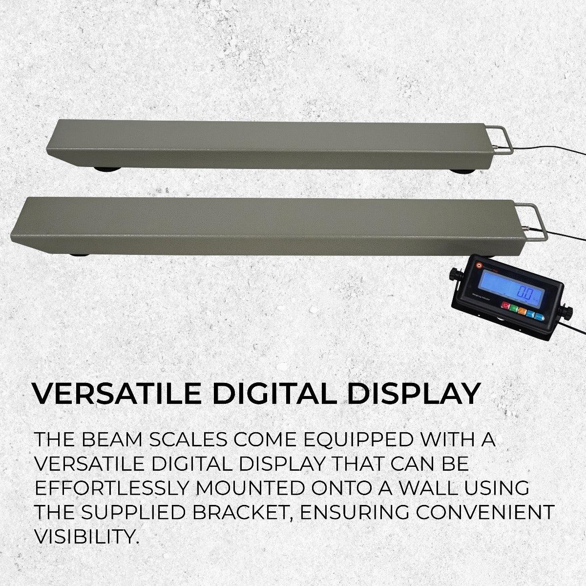 T-Mech industrial weighing beam scales with a sleek gray finish and a digital display for easy visibility and accurate measurements