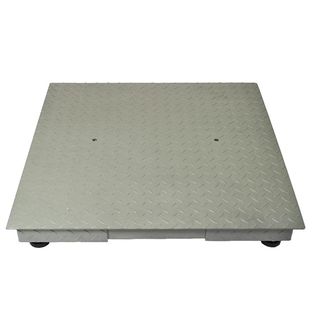 T-Mech 80cm industrial pallet floor weighing scales with a durable diamond-patterned metal surface for enhanced grip and stability