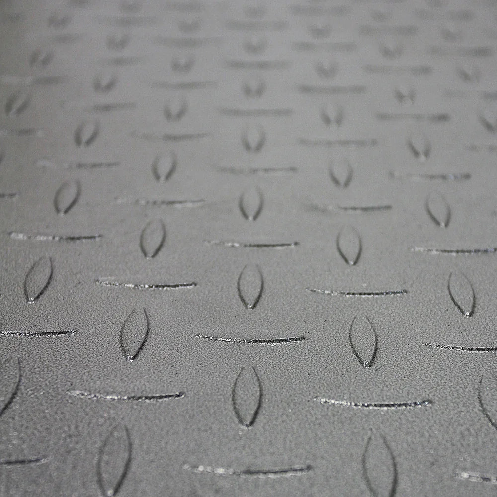 Close-up of the textured surface of T-Mech 80cm industrial pallet floor weighing scales, featuring a durable gray finish with a diamond pattern