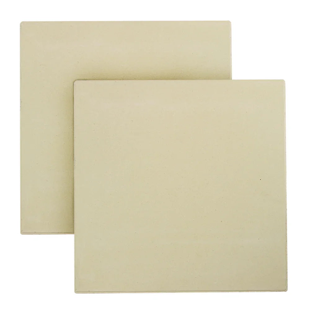 Two beige pizza stones for the KuKoo 16" Twin Deck Electric Pizza Oven, designed for even heat distribution and perfect crusts