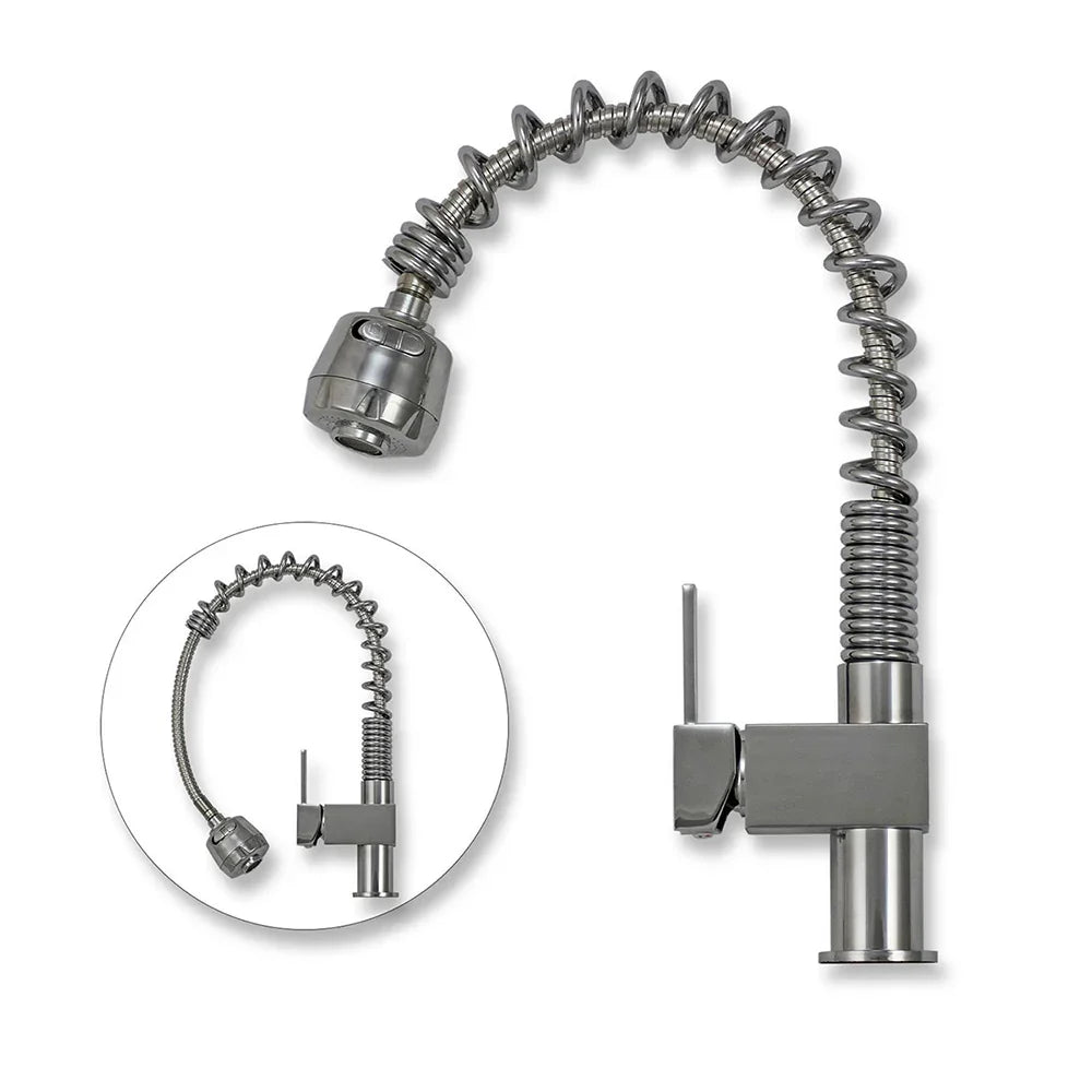 Premium stainless steel Padstow tap with a flexible spiral neck, sleek finish, and modern design, ideal for kitchen sinks