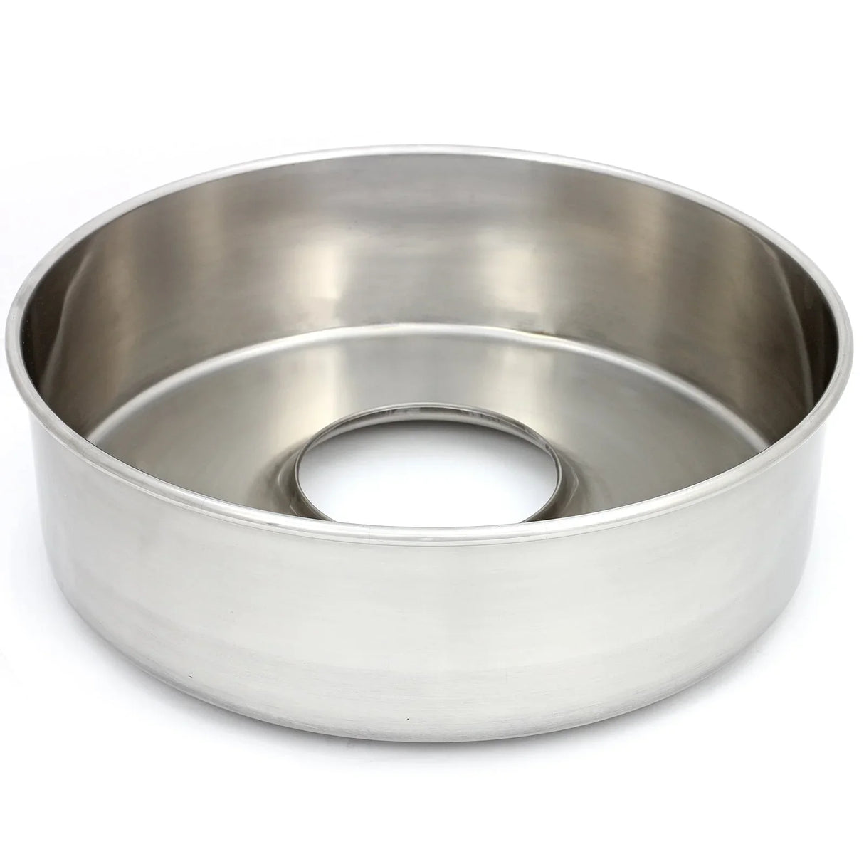 Stainless steel bowl for KuKoo Candy Floss Machine, featuring a smooth, shiny surface and a central opening for easy use
