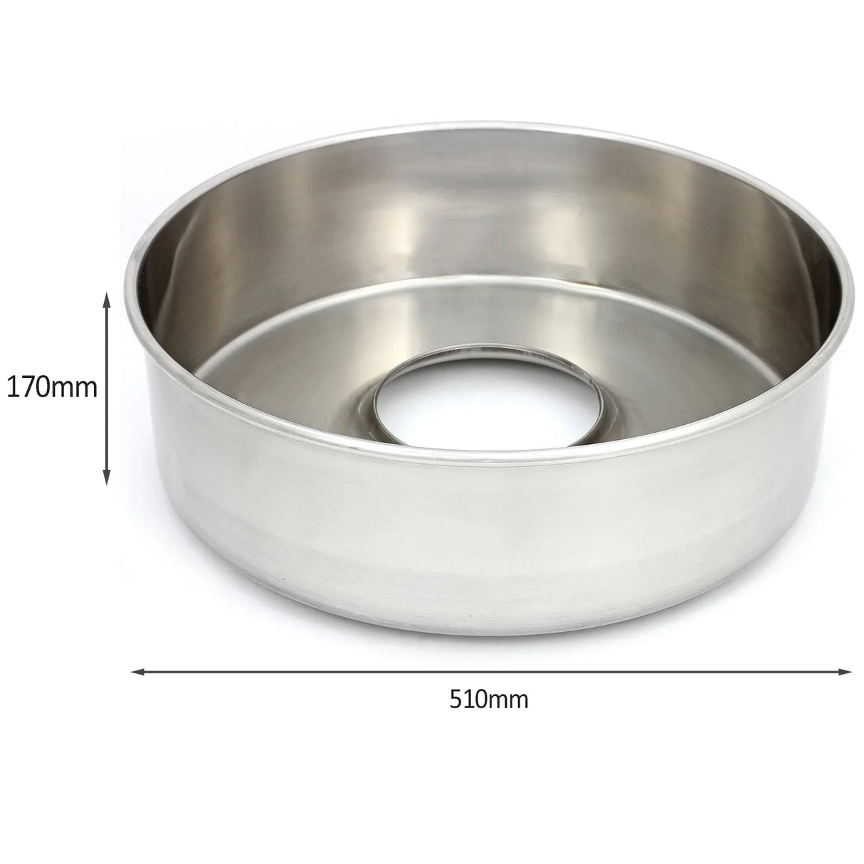 Stainless steel bowl for KuKoo Candy Floss Machine, 510mm diameter, 170mm deep, designed for easy candy floss preparation