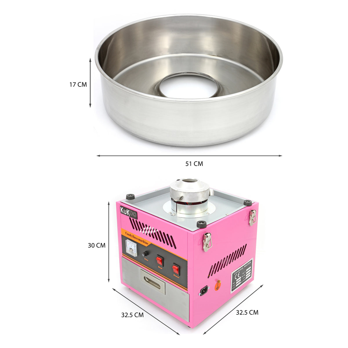 KuKoo Candy Floss Machine & 500 Candy Floss Sticks