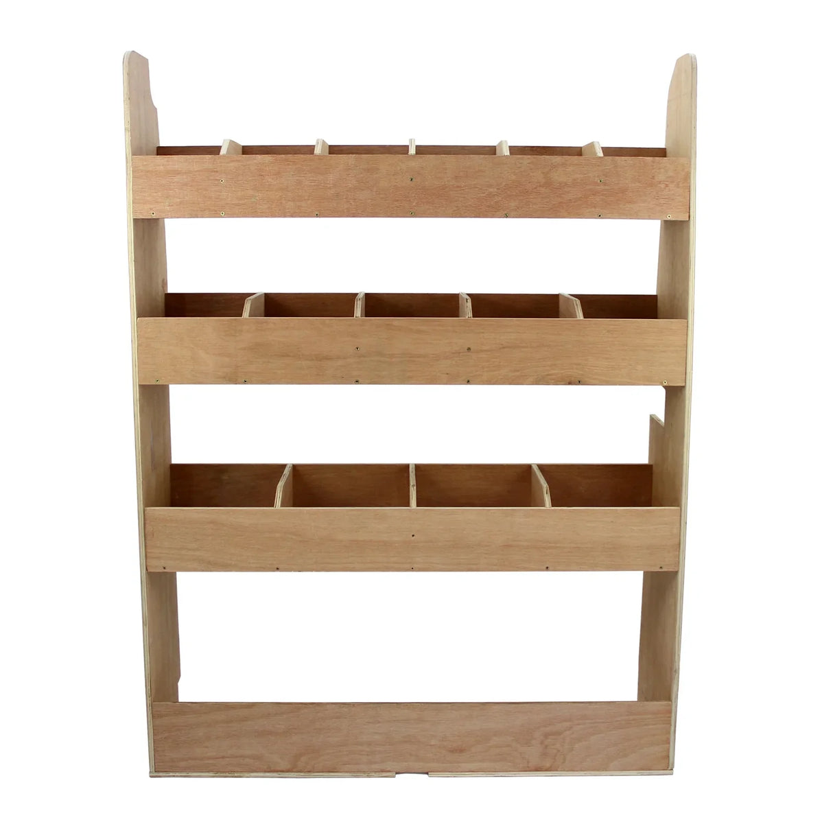 Anthracite van lining rack with multiple compartments, featuring a smooth wood finish and sturdy construction for Ford...