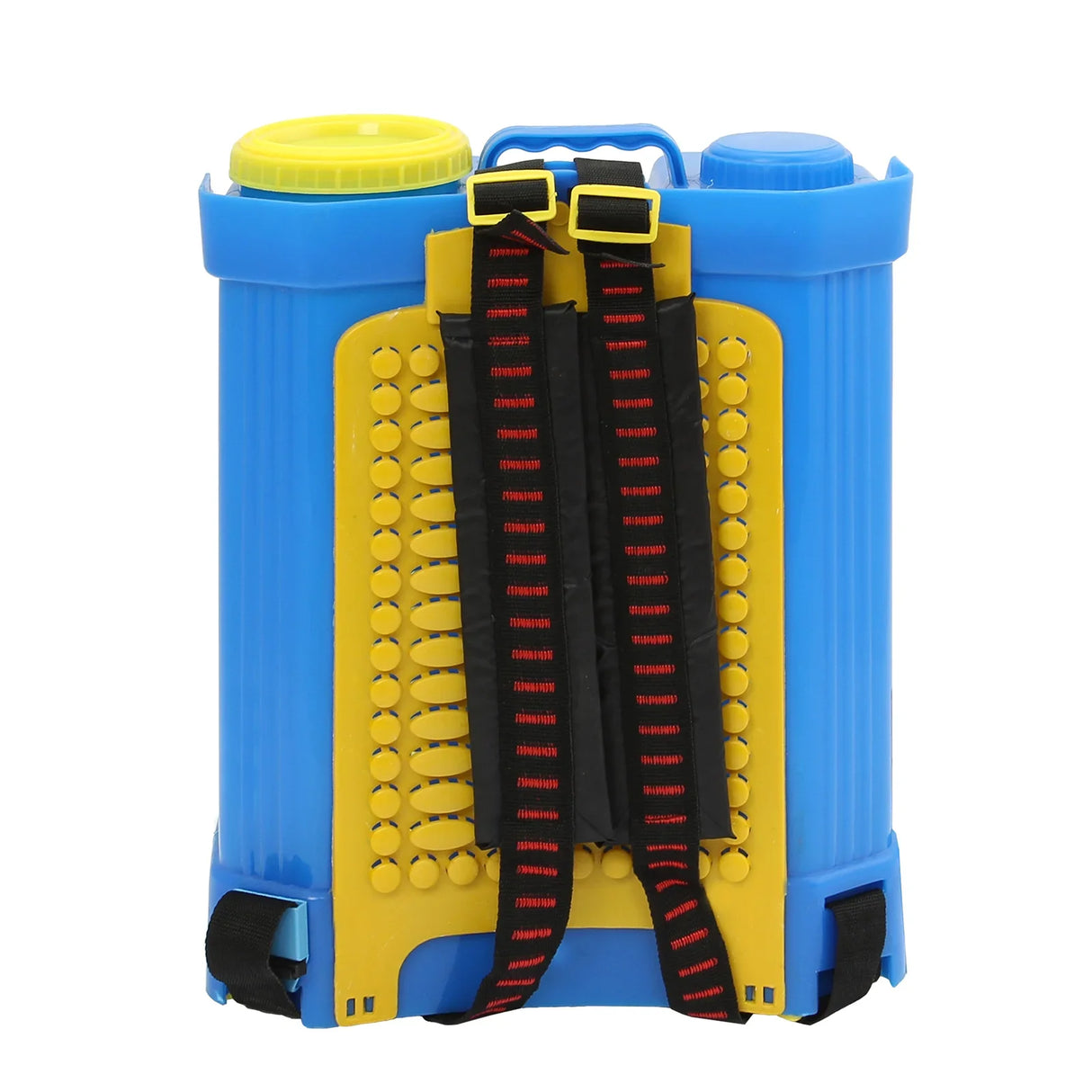 MAXBLAST 16L Water Fed Cleaning Backpack in blue and yellow, featuring adjustable straps and a textured surface for grip