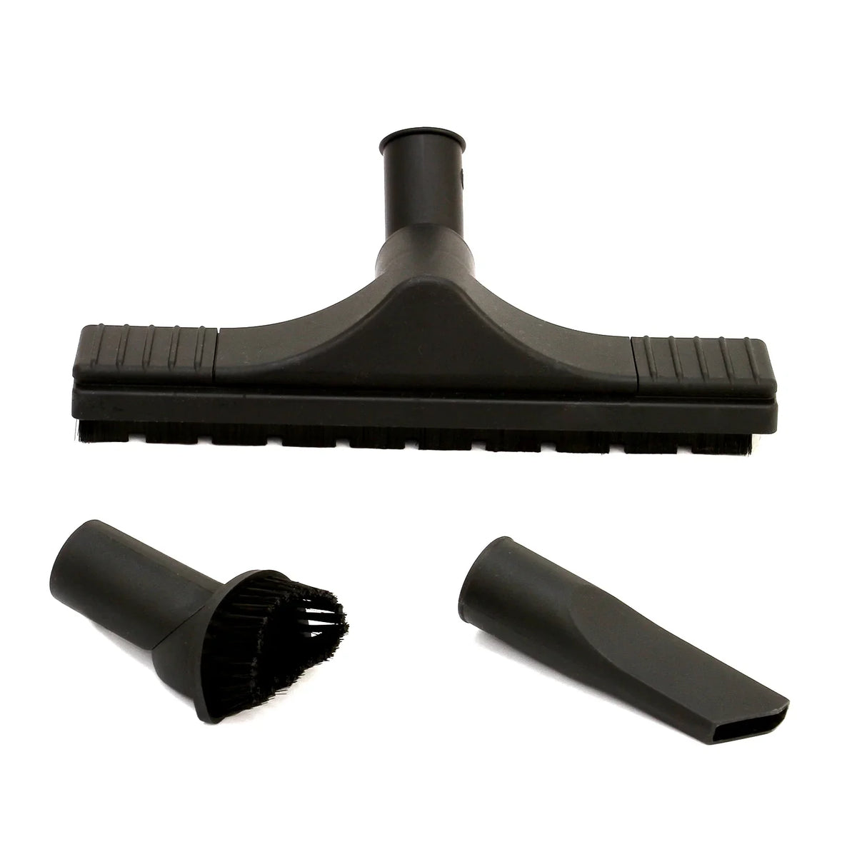MAXBLAST 30L Industrial Vacuum Cleaner accessories including a wide nozzle, brush attachment, and crevice tool in black plastic