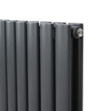 Oval Column Radiator & Valves - 600mm x 1440mm – Anthracite Grey