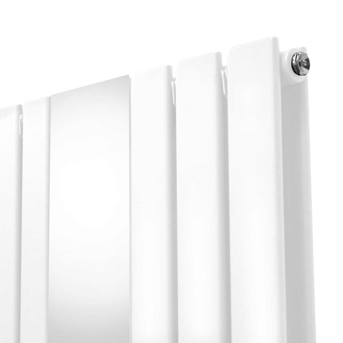 Flat Mirror Radiator & Valves - 1800mm x 565mm - White