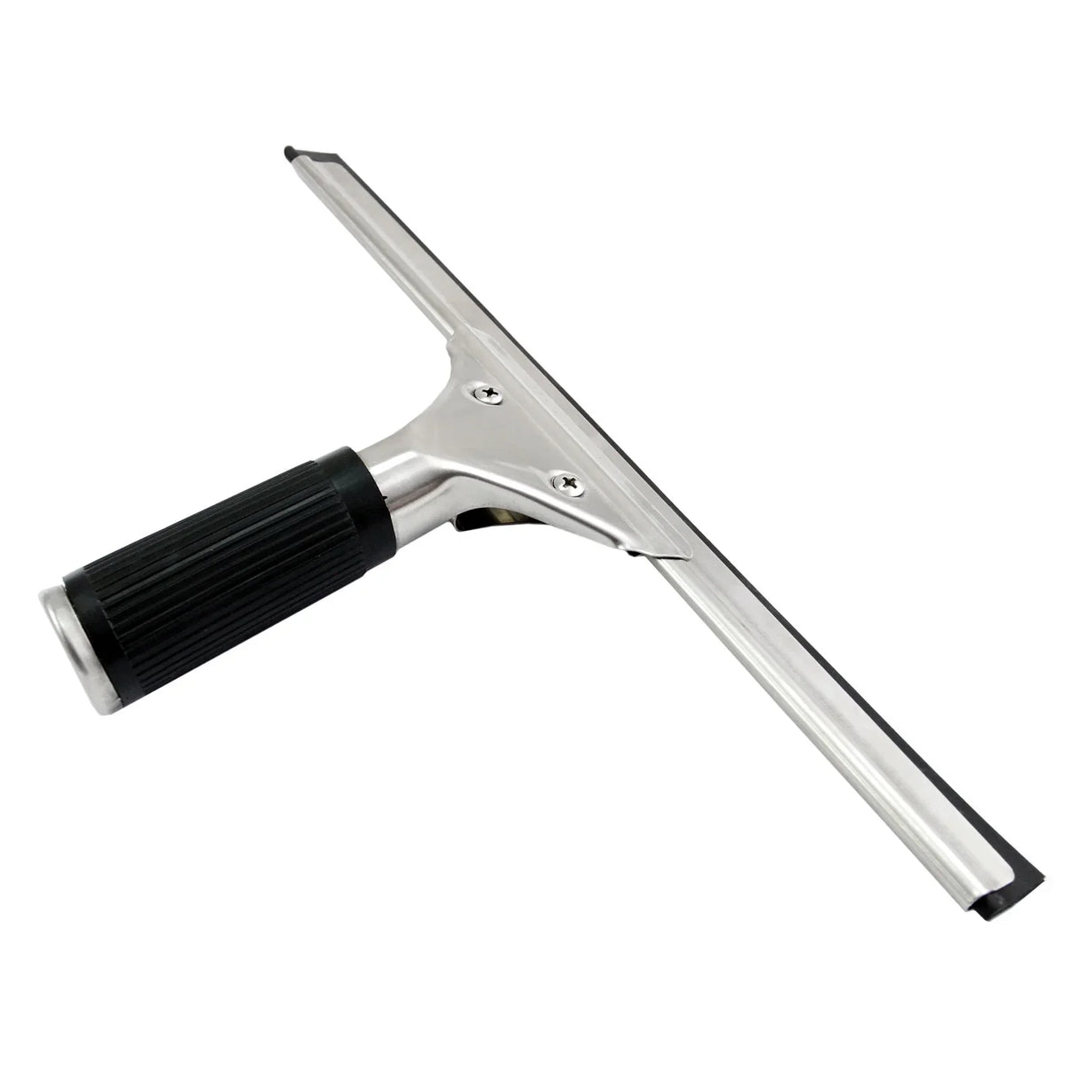 30ft water fed window cleaning pole with a durable aluminum squeegee head and ergonomic rubber grip for easy handling