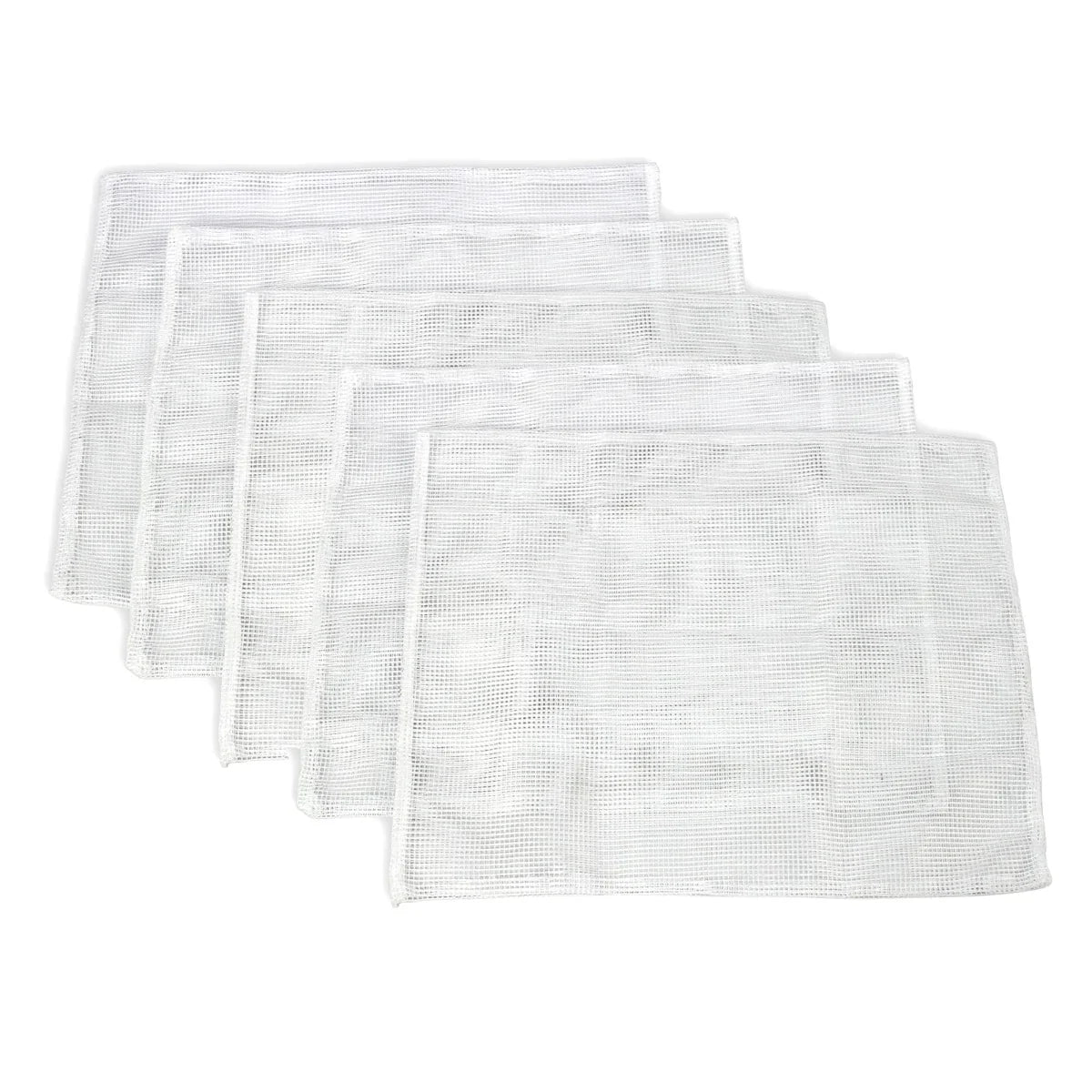 KuKoo 6 Litre Fruit Press Straining Bags, set of four, made from durable white mesh fabric for effective juice extraction