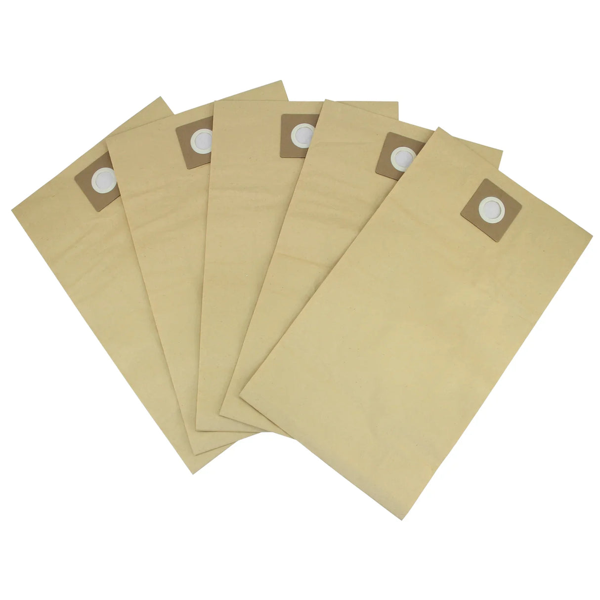 MAXBLAST 80L vacuum cleaner dust bags in a 5-pack, featuring durable brown paper with circular openings for easy installation