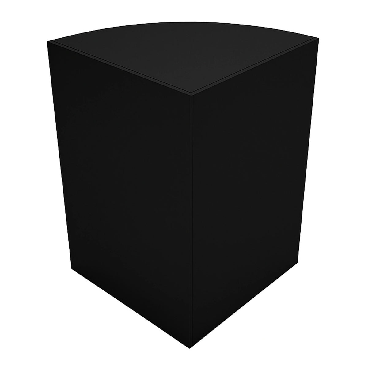 Sleek black retail shop corner counter LM60 with a modern curved design, perfect for maximizing space in any store layout