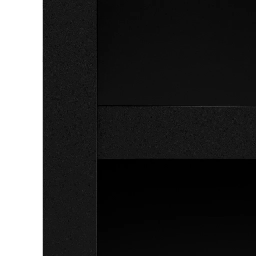 Sleek black shop counter till block TB60 featuring a smooth finish and sturdy design, ideal for retail environments