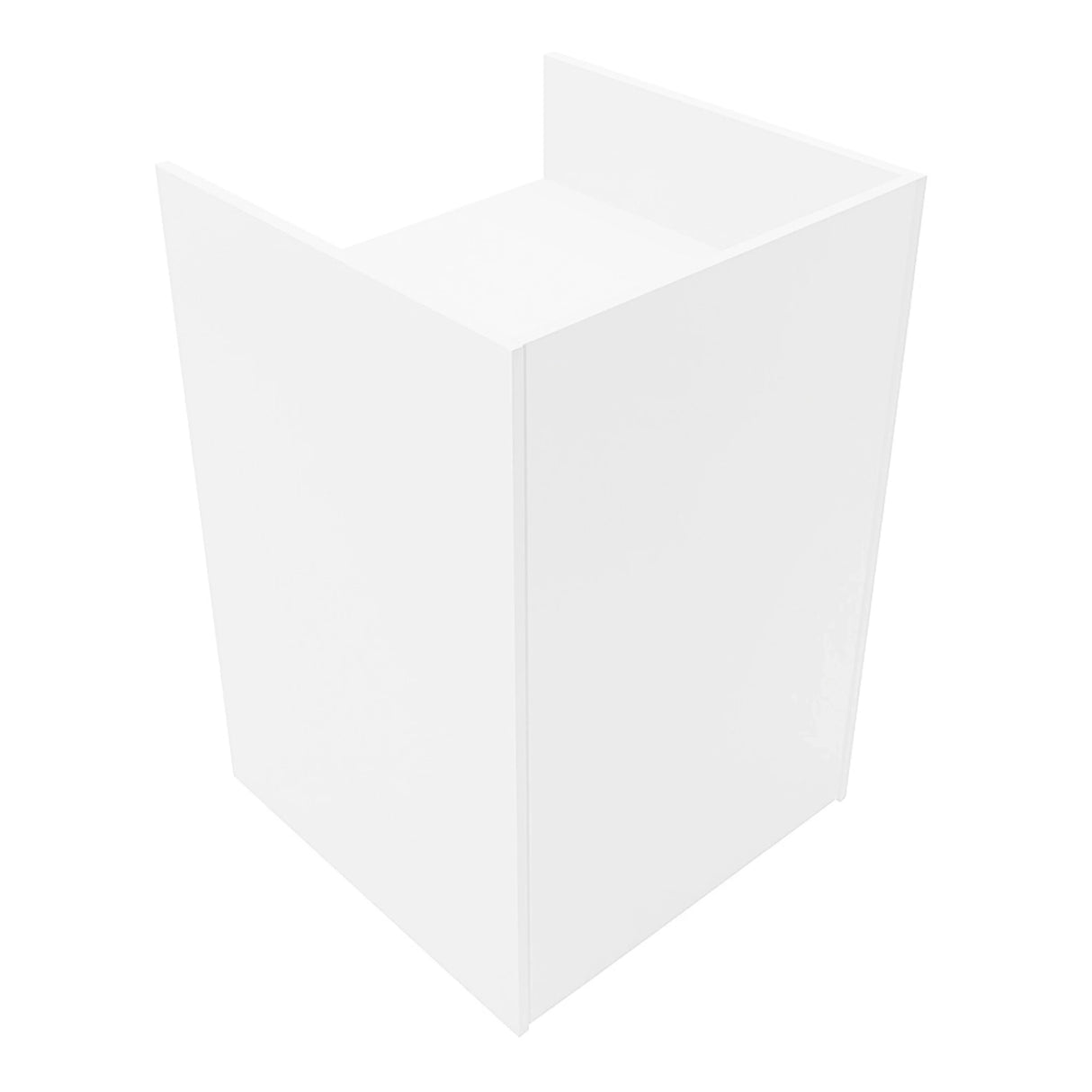 White shop counter till block TB60 with a sleek, modern design, featuring smooth surfaces and a minimalist shape, ideal for retail spaces