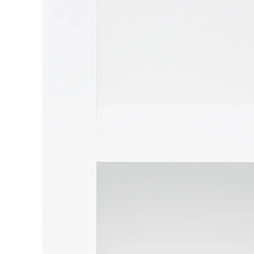 White shop counter till block TB60 featuring a sleek design with smooth surfaces and a spacious shelf for organized storage