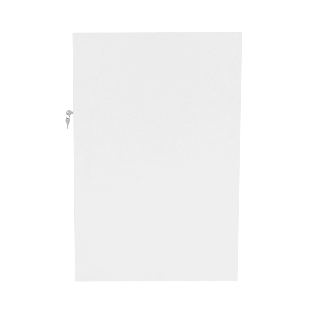 Sleek white LED retail shop counter B900 featuring a smooth finish and secure locking mechanism, ideal for modern retail spaces