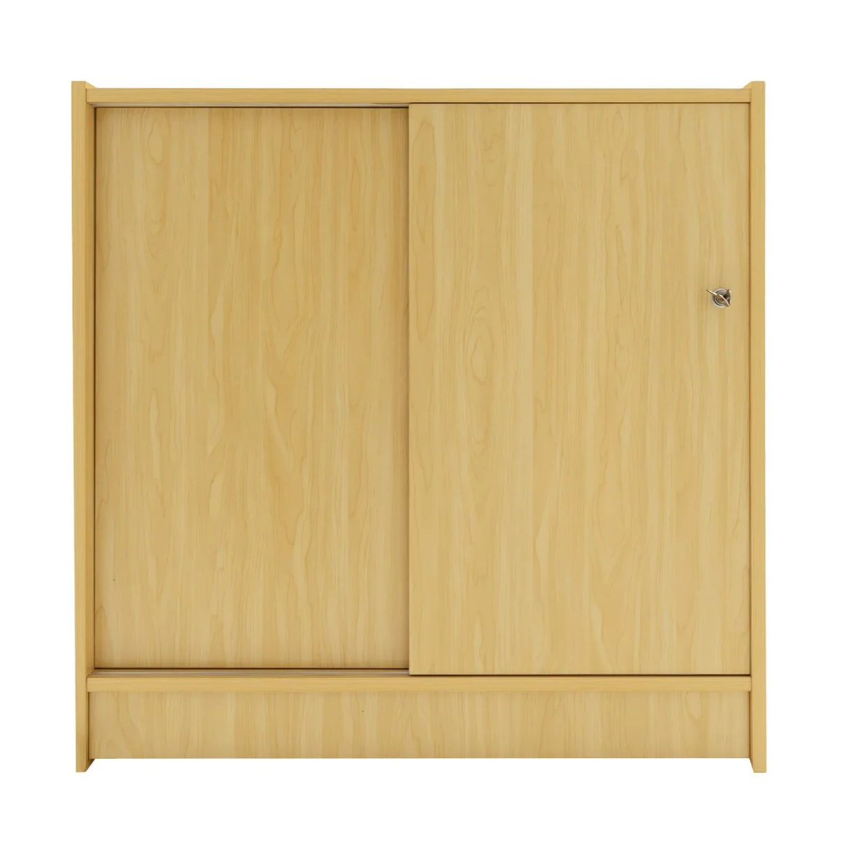 Maple LED retail shop counter C900 with a smooth finish, featuring sliding doors and a sleek, modern design for display and storage
