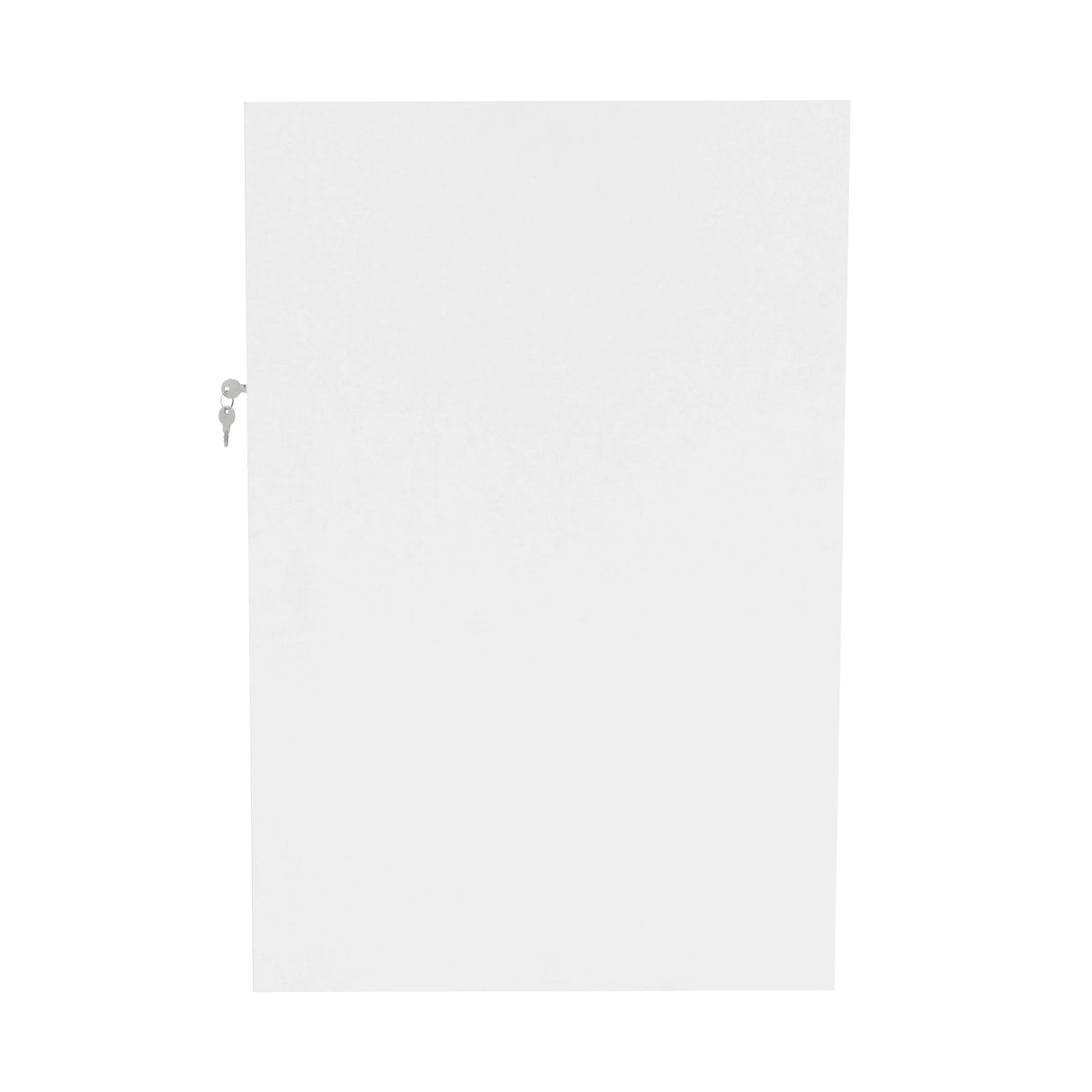 Sleek white LED retail shop counter C900 with a smooth finish and key lock, perfect for modern retail environments