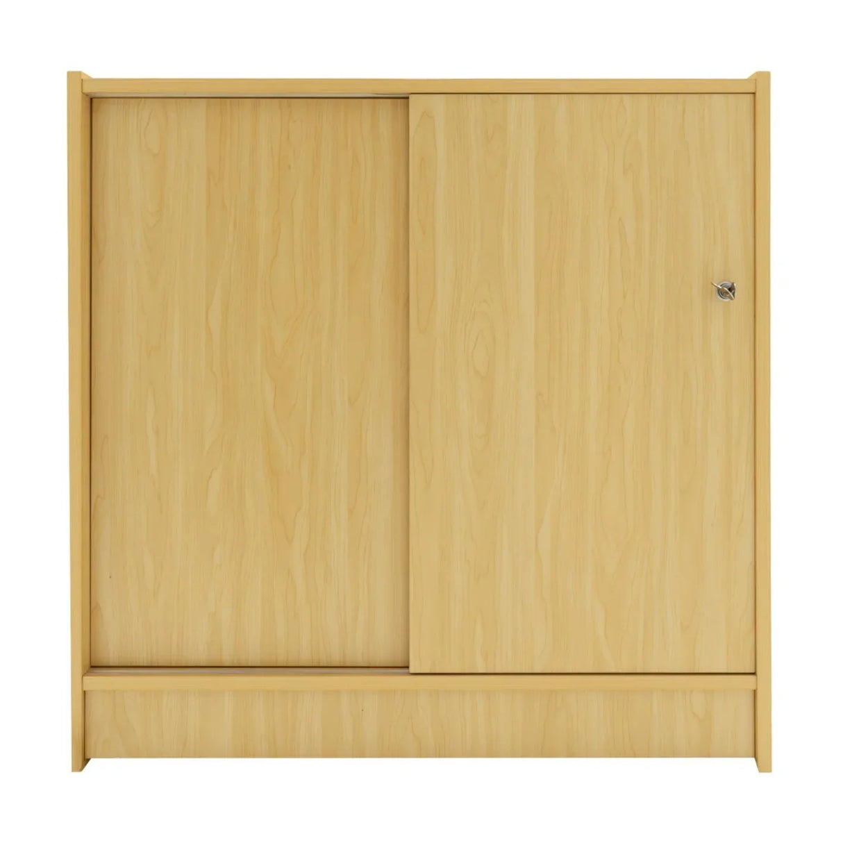 LED Retail Shop Counter K900 in light maple finish, featuring smooth sliding doors and a sleek, modern design for retail displays