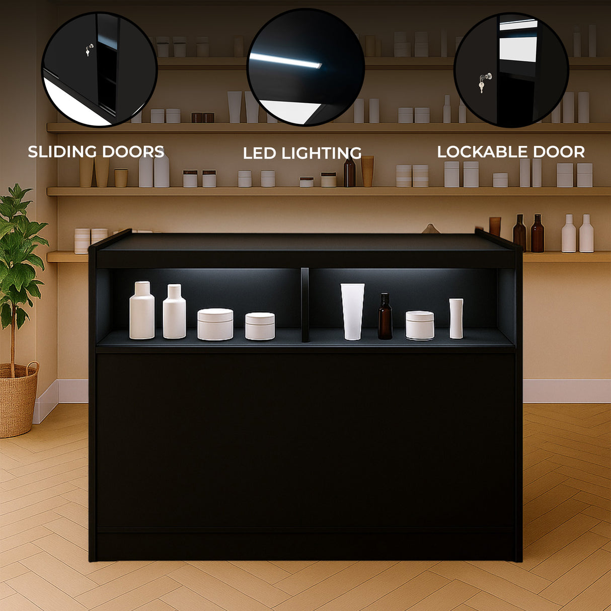 LED Retail Shop Counter B1200 - Black