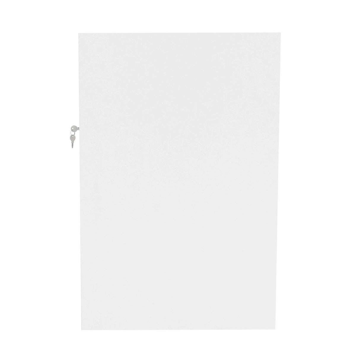 Sleek white LED retail shop counter B1200 with a smooth finish and a secure locking mechanism, ideal for modern displays