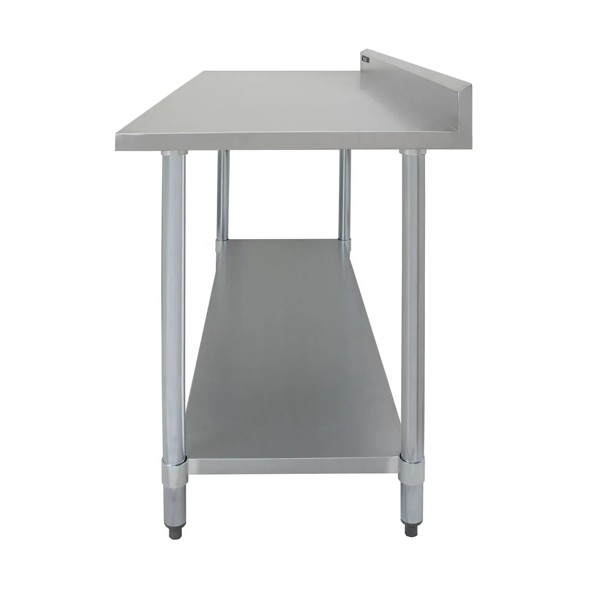 4FT wide commercial stainless steel catering table featuring a smooth surface, sturdy legs, and a lower shelf for additional storage