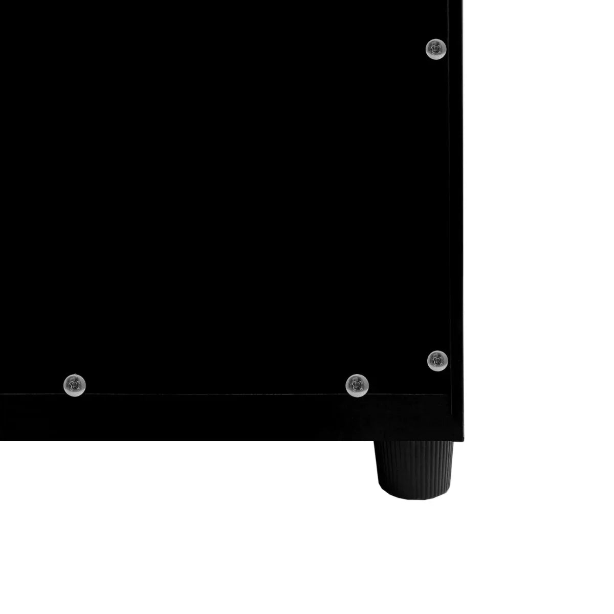 Sleek black hot towel warmer with a smooth finish, featuring rounded corners and sturdy feet for stability and modern design