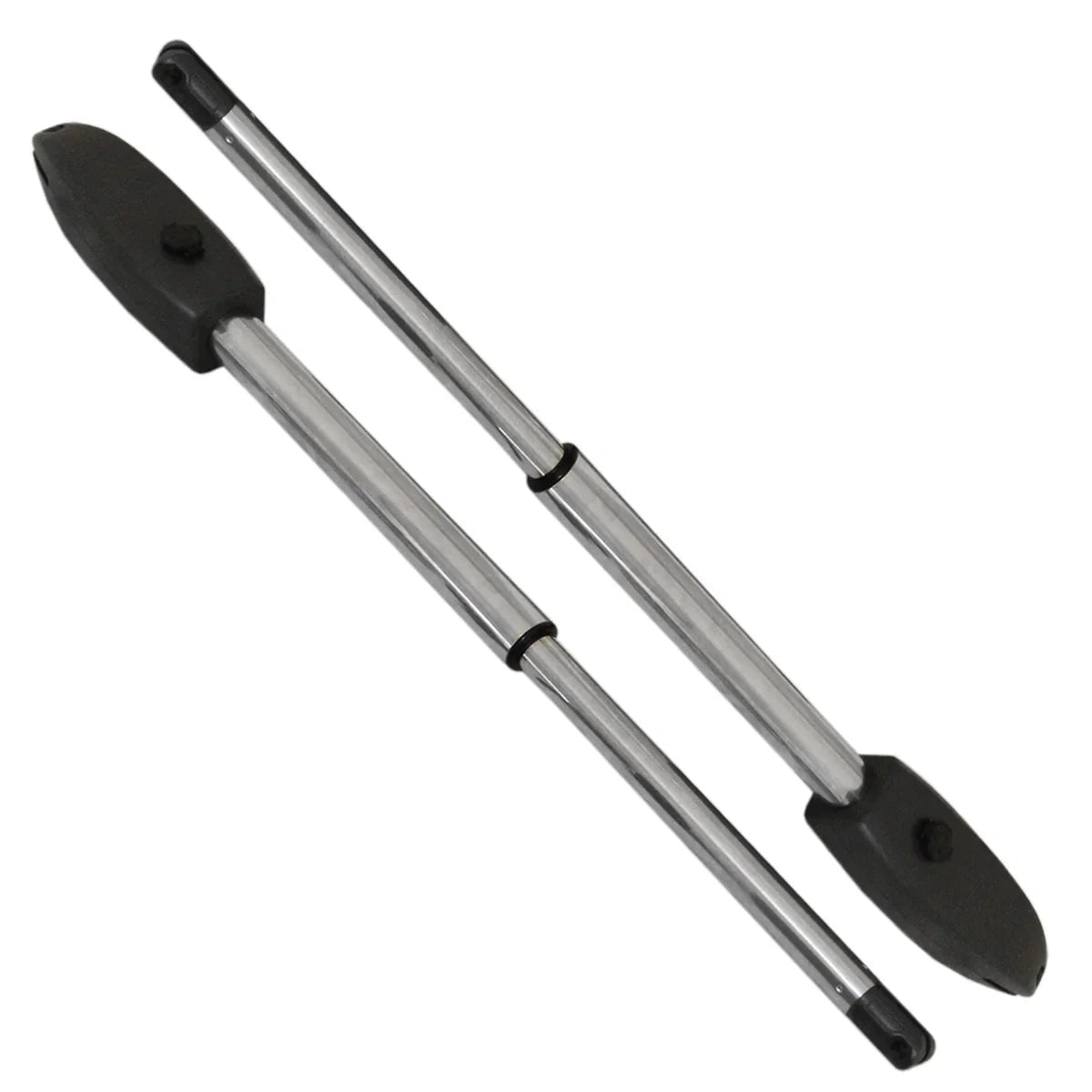 T-Mech swing gate opener with sleek silver metal rods and durable black plastic ends, designed for easy installation and operation