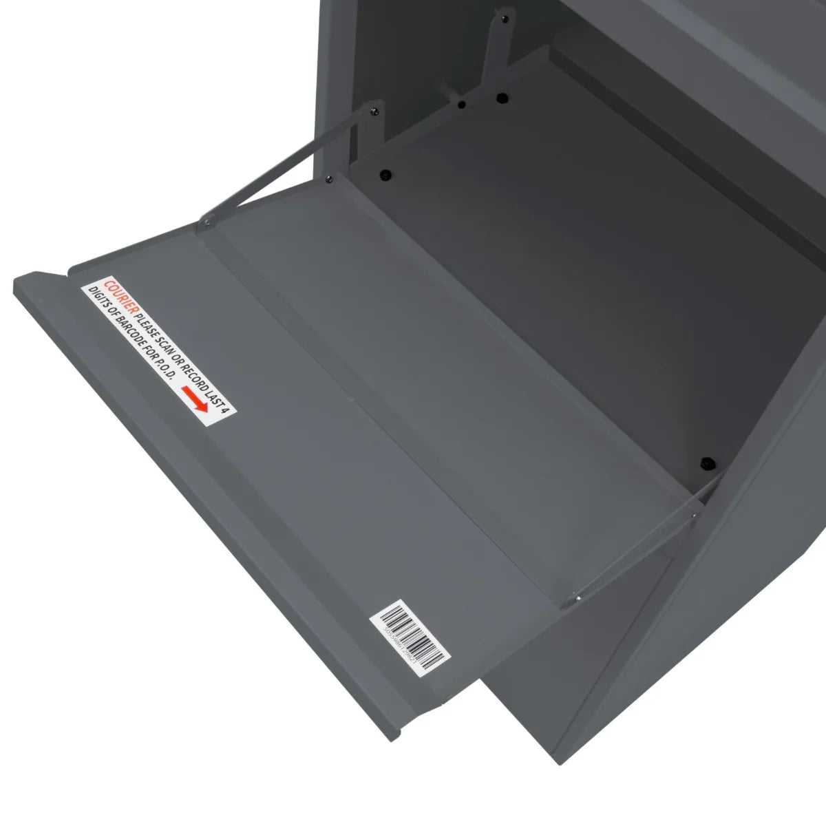 Grey anti-theft parcel post box XL with a secure drop slot, durable metal construction, and a sleek, modern design