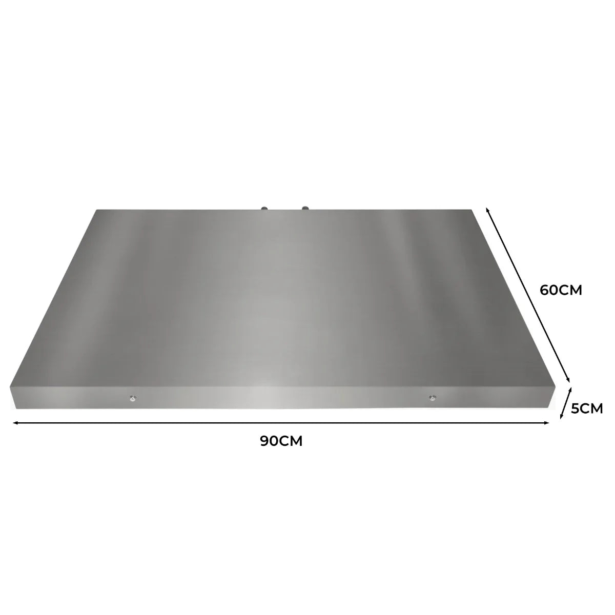 Stainless steel vet scales measuring 60cm x 90cm, featuring a sleek, smooth surface and sturdy design for accurate weight measurements
