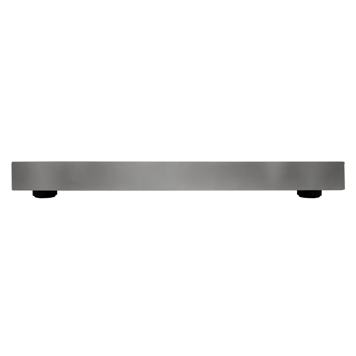 Sturdy gray vet scales measuring 60cm x 90cm with a flat surface and adjustable feet for stable weighing of pets and animals