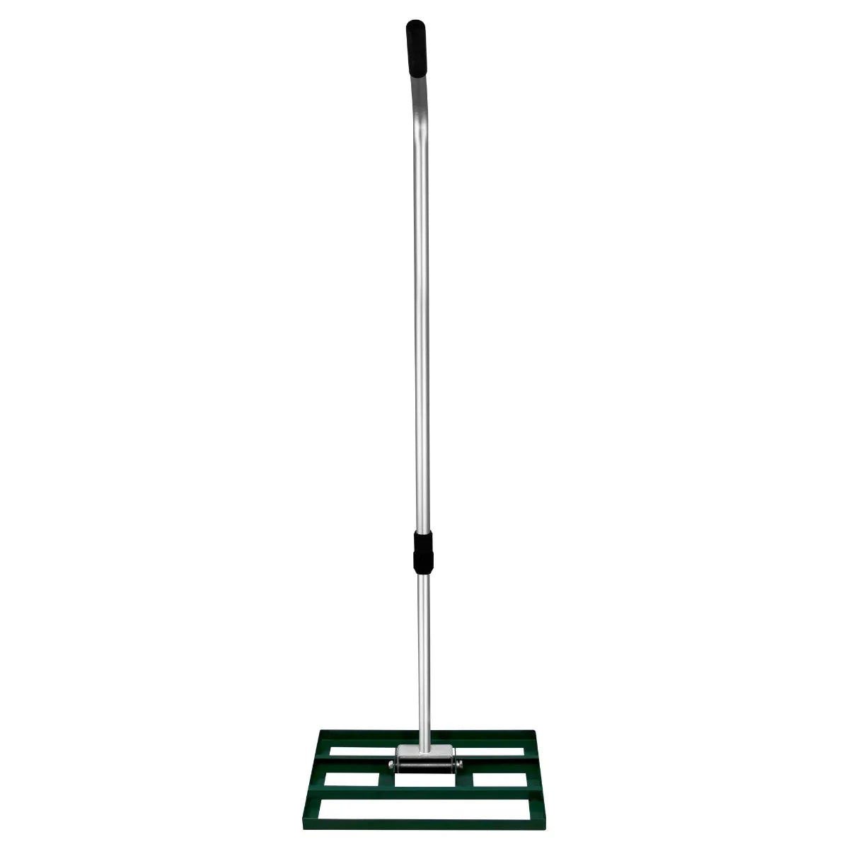 T-Mech Lawn Leveller 50cm in green with a sturdy aluminum handle and a flat leveling base for smooth lawn surfaces