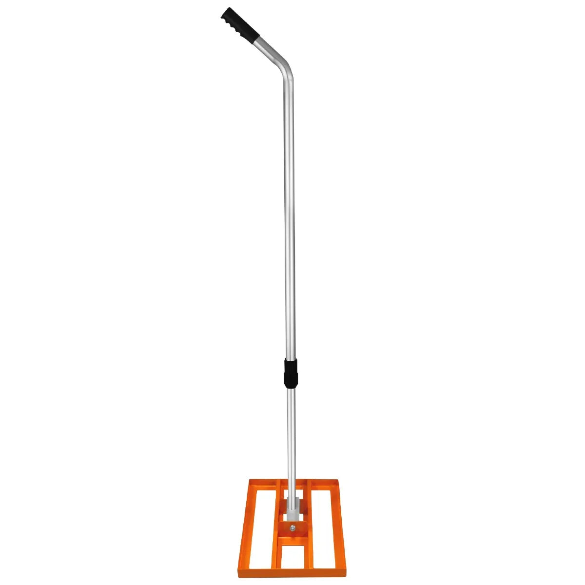 T-Mech Lawn Leveller 50cm features a sturdy orange base, a sleek silver handle, and a curved design for easy lawn leveling