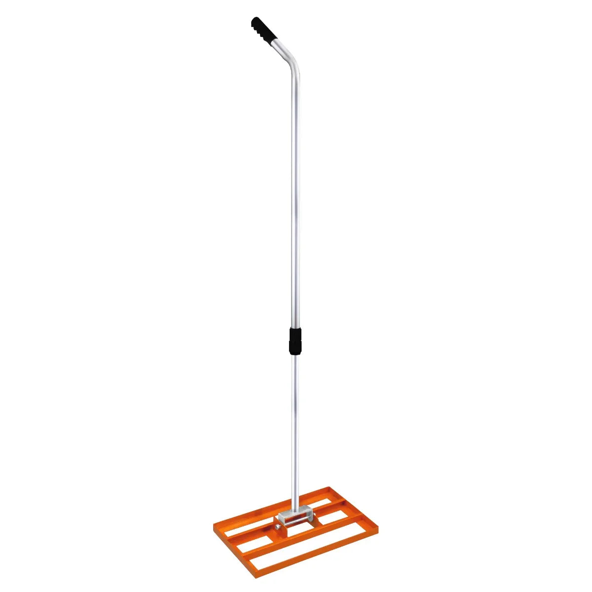 T-Mech Lawn Leveller 50cm in bright orange with a sturdy metal handle and flat base for even soil leveling and lawn care