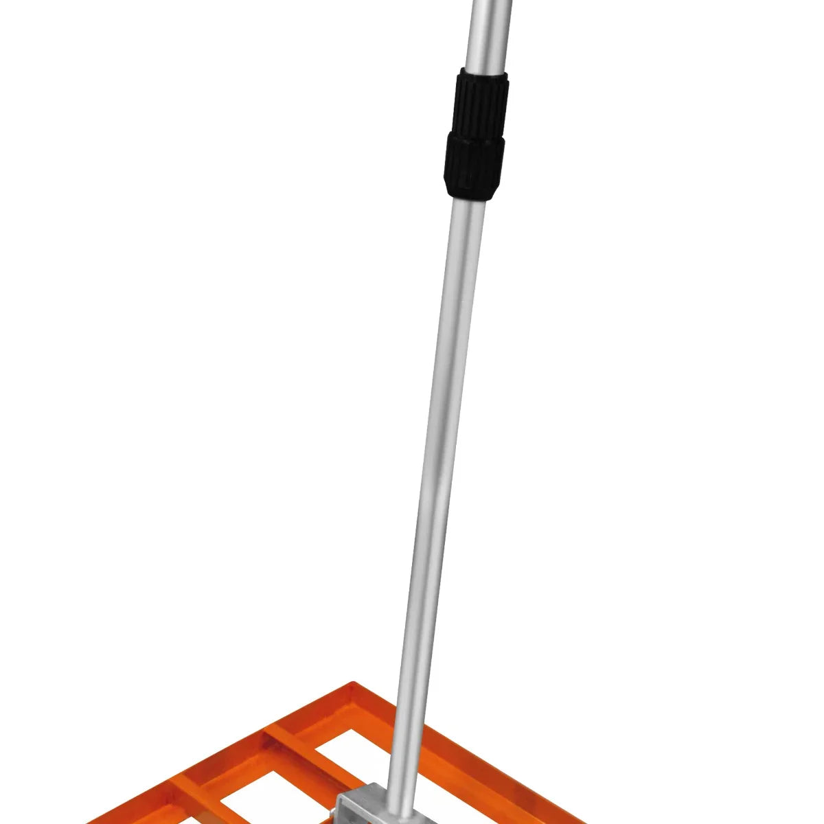 T-Mech Lawn Leveller 50cm features a sturdy orange base, aluminum handle, and textured surface for efficient lawn leveling