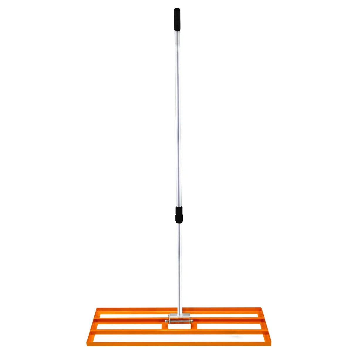 T-Mech Lawn Leveller 100cm in bright orange with a sturdy aluminum handle and wide leveling base for efficient lawn care