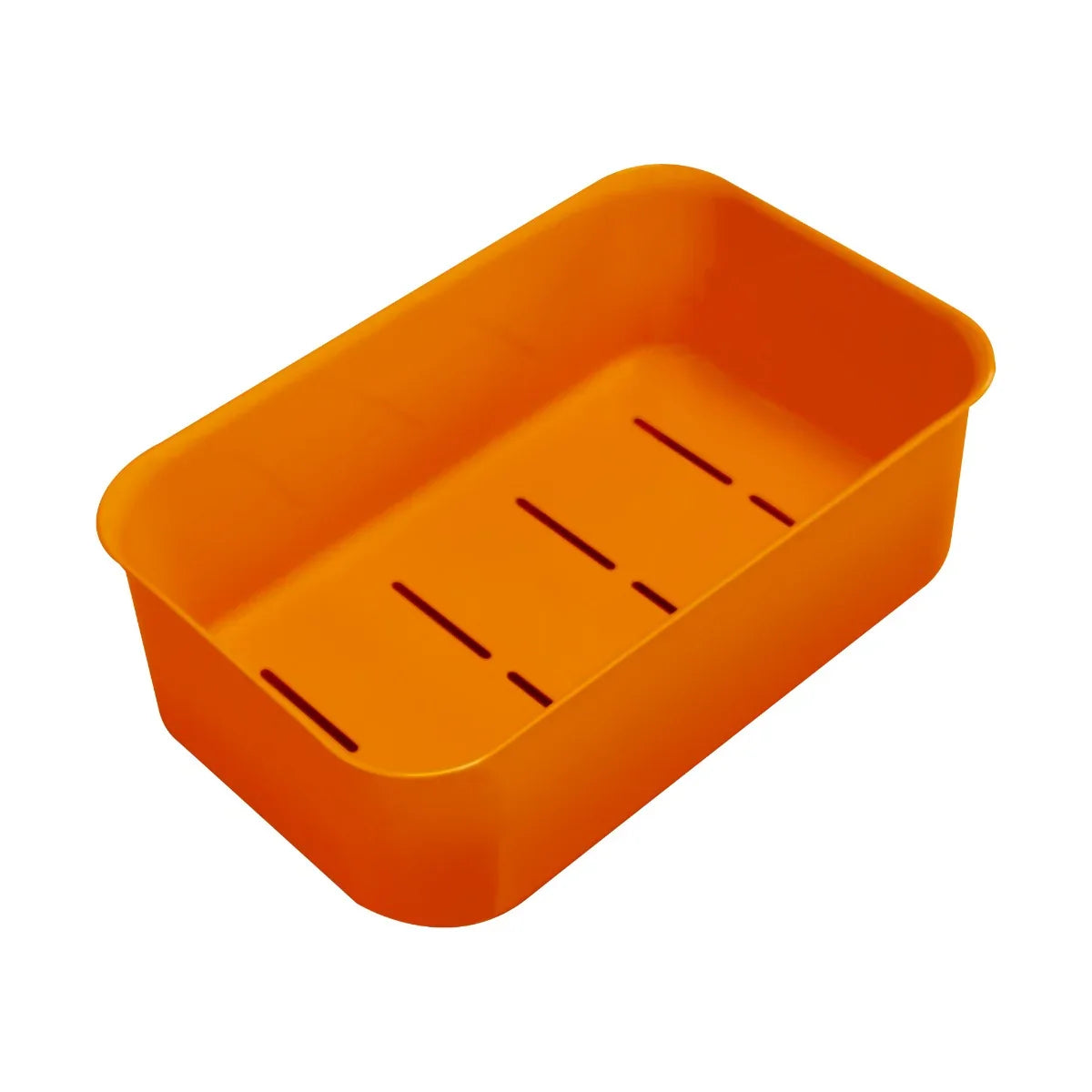Bright orange 40-gallon parts washer with a sturdy plastic construction, featuring slotted drainage for efficient cleaning and drying