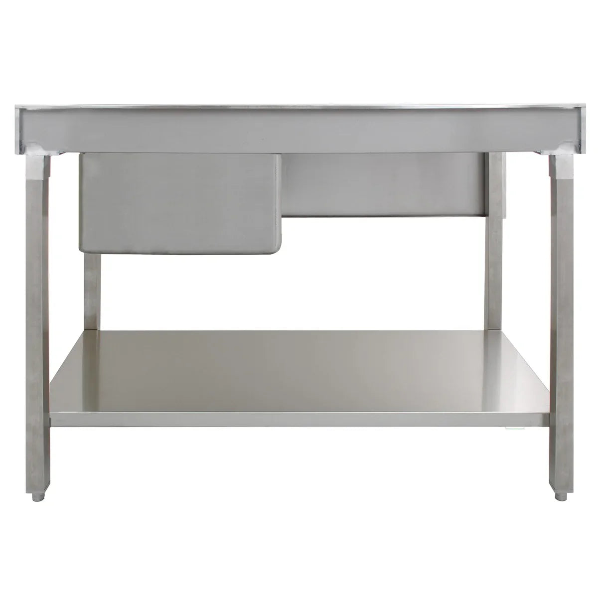 KuKoo stainless steel catering sink with left hand drainer, featuring a sleek design, smooth surface, and sturdy frame for durability