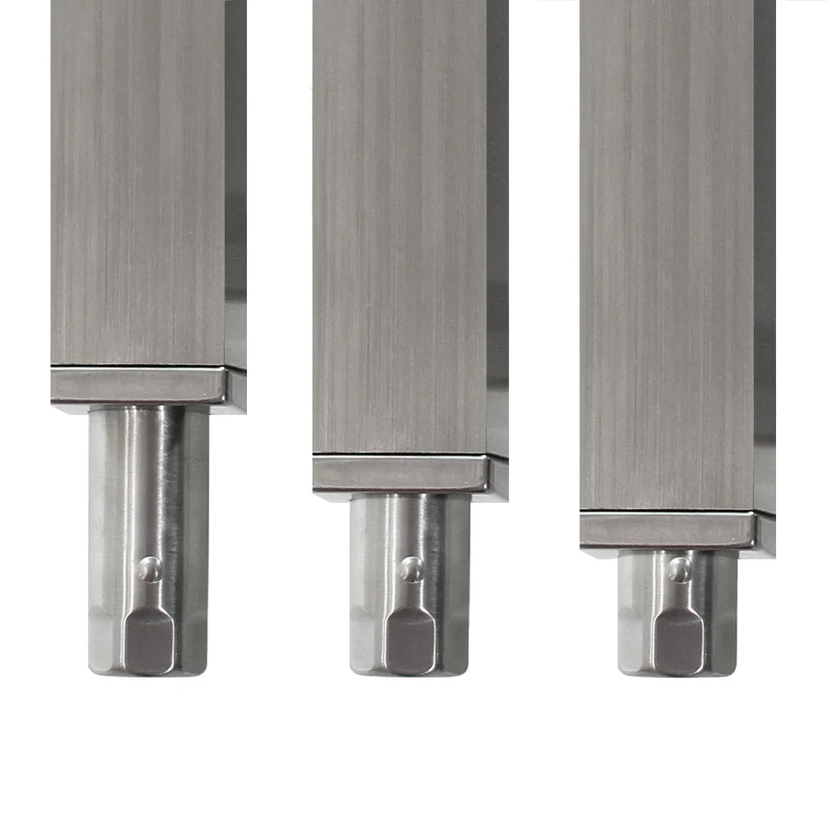 Close-up of KuKoo stainless steel catering sink's left hand drainer, showcasing sleek brushed finish and durable construction
