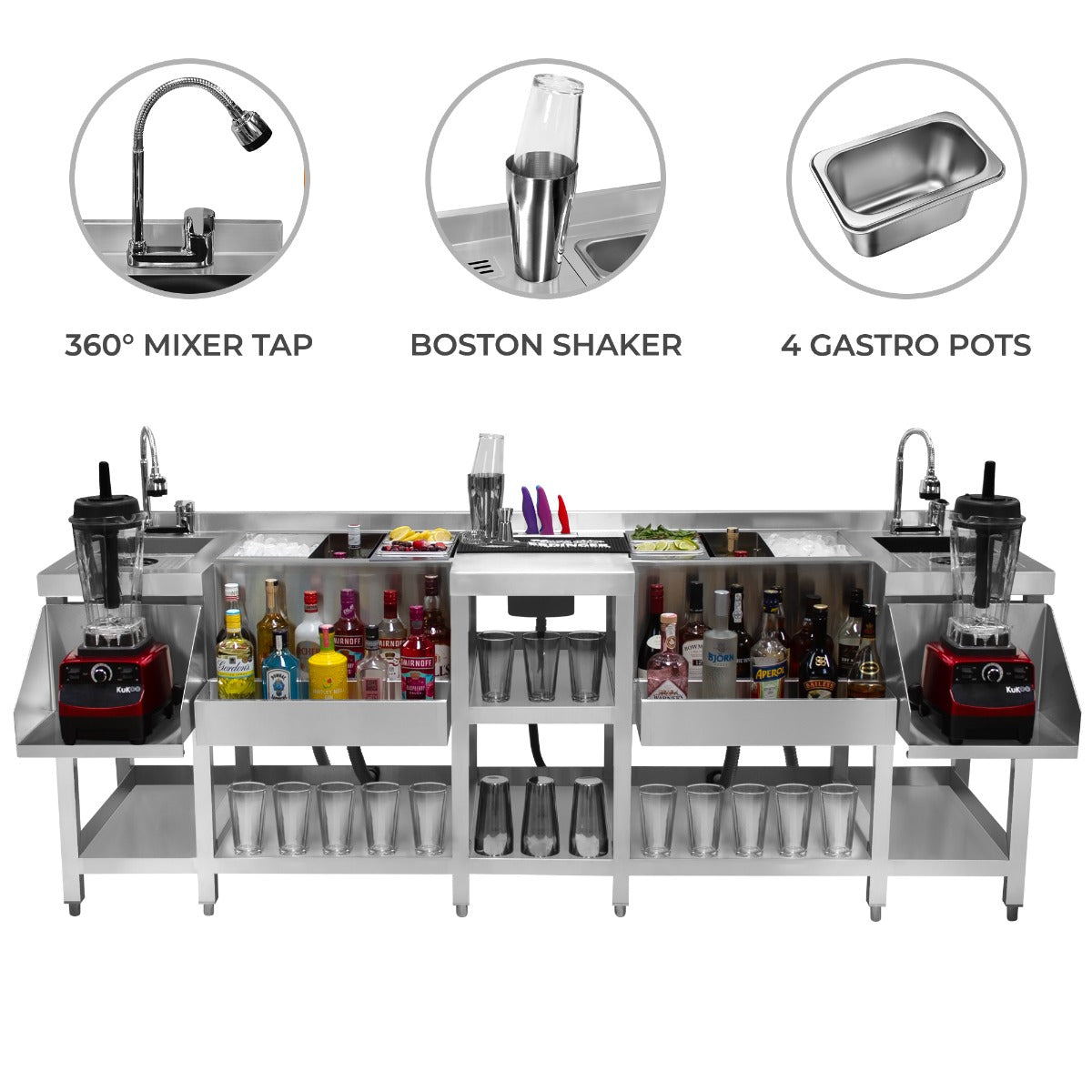 Compact Twin Cocktail Bar Station