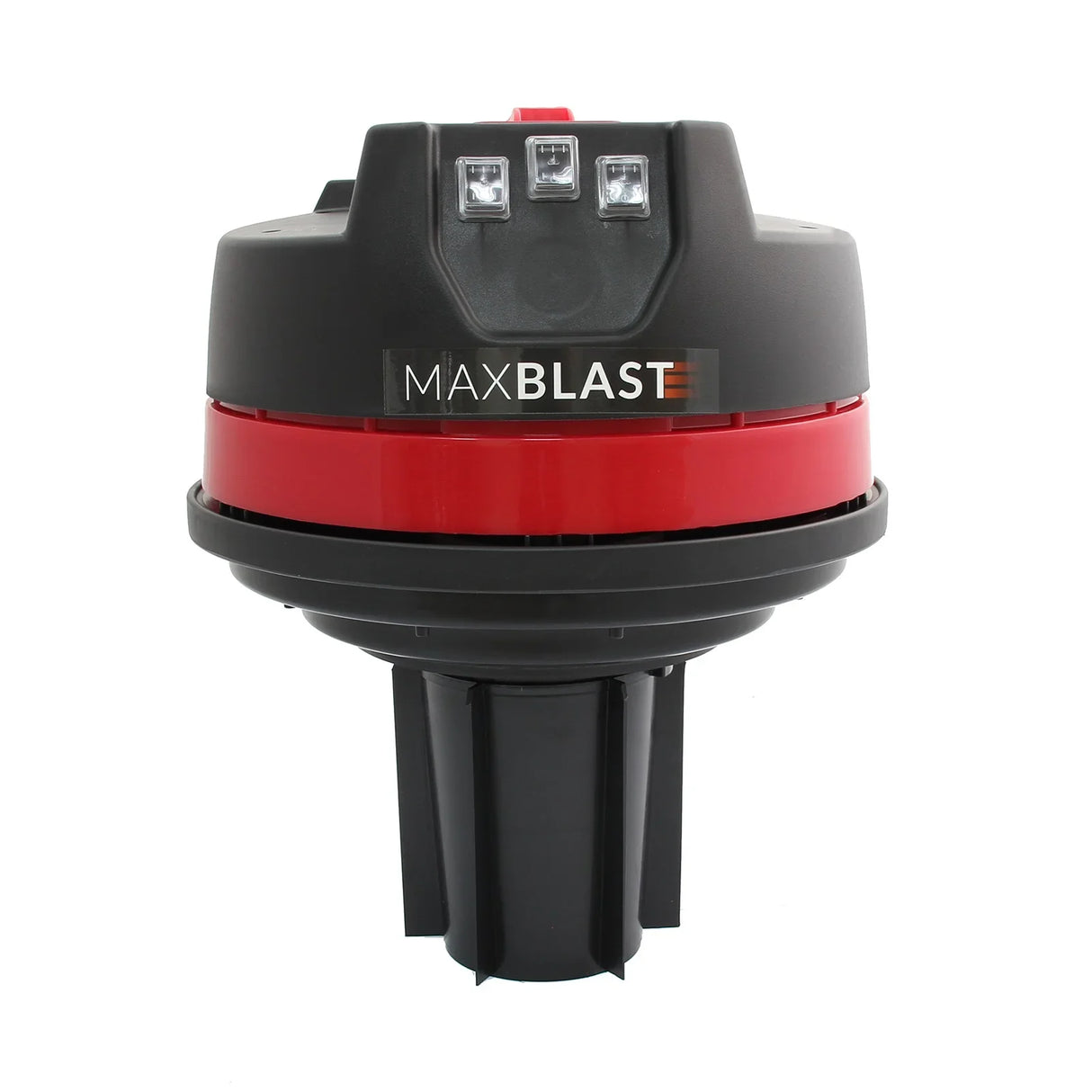 80L industrial vacuum with a sleek black and red design, featuring a powerful motor and three hoover bags for efficient cleaning