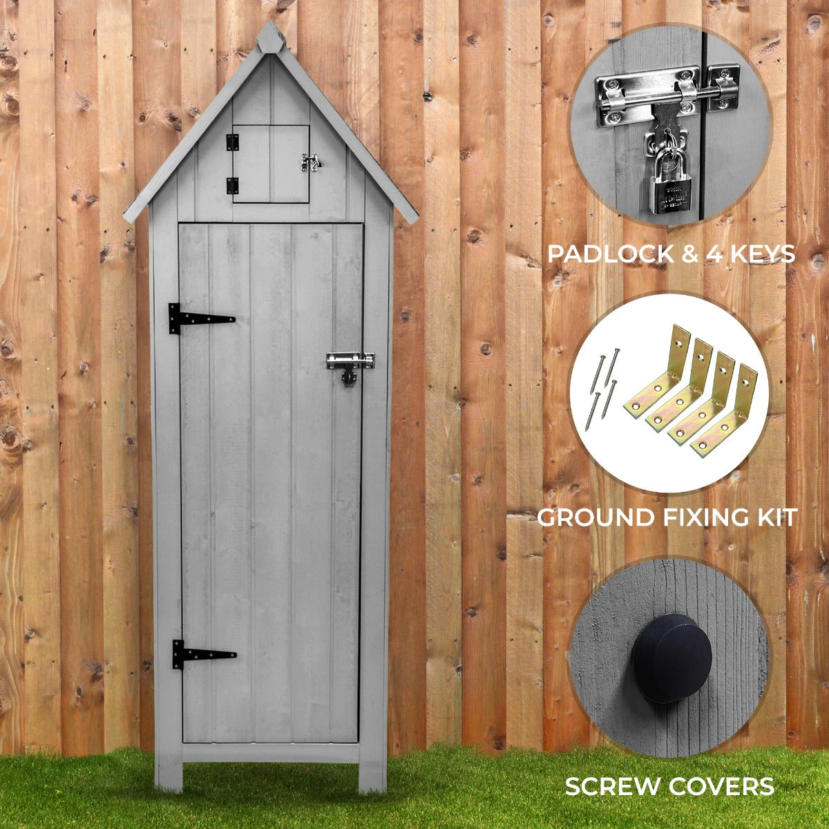 Wooden Garden Shed – Light Grey