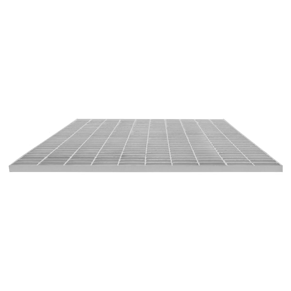 Galvanised grating in a square shape, measuring 1000mm x 1000mm, features a textured surface with evenly spaced grid patterns