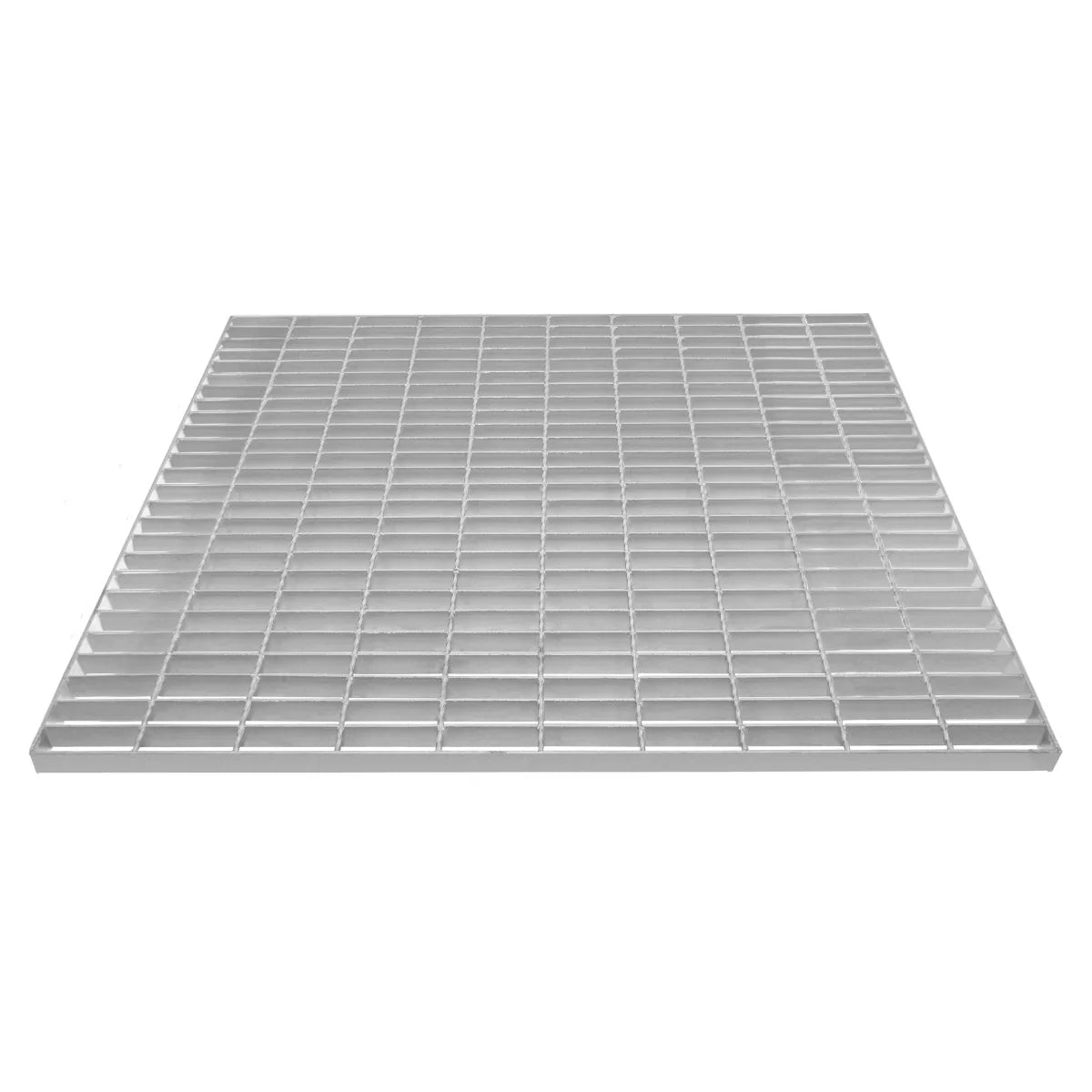 Galvanised grating measuring 1000mm x 900mm, featuring a sturdy metal grid design with a smooth, shiny surface and durable construction