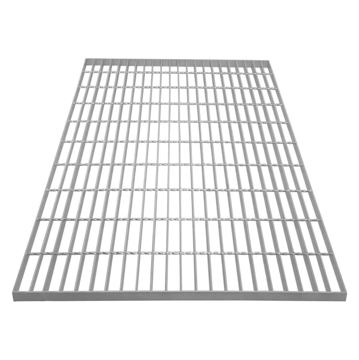 Galvanised grating measuring 1000mm x 800mm, featuring a sturdy, grid-like structure with a silver metallic finish and smooth edges